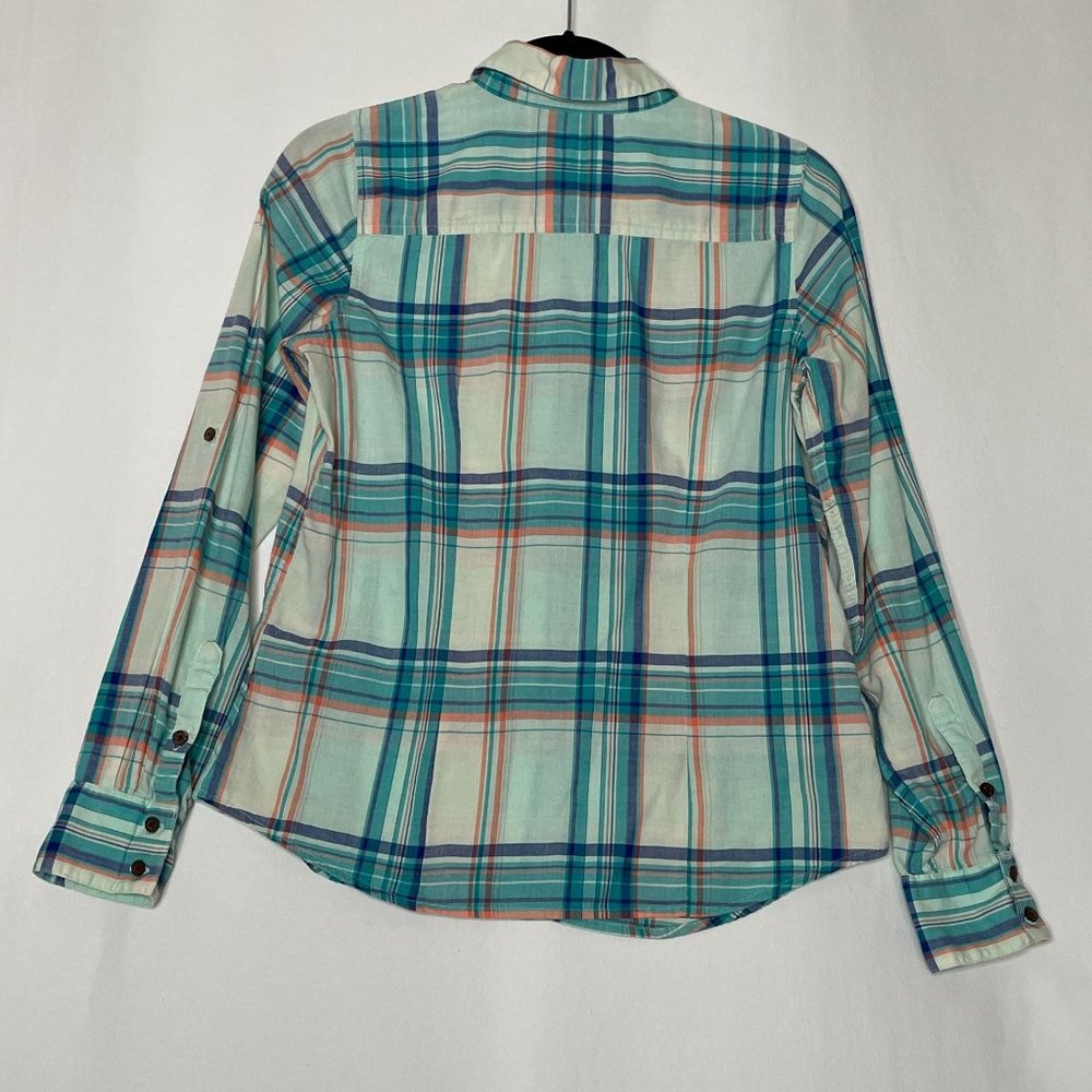 4/$25 The North Face Shirt Cotton Plaid Long Sleeve Button Down Womens Sz S - Picture 2 of 12